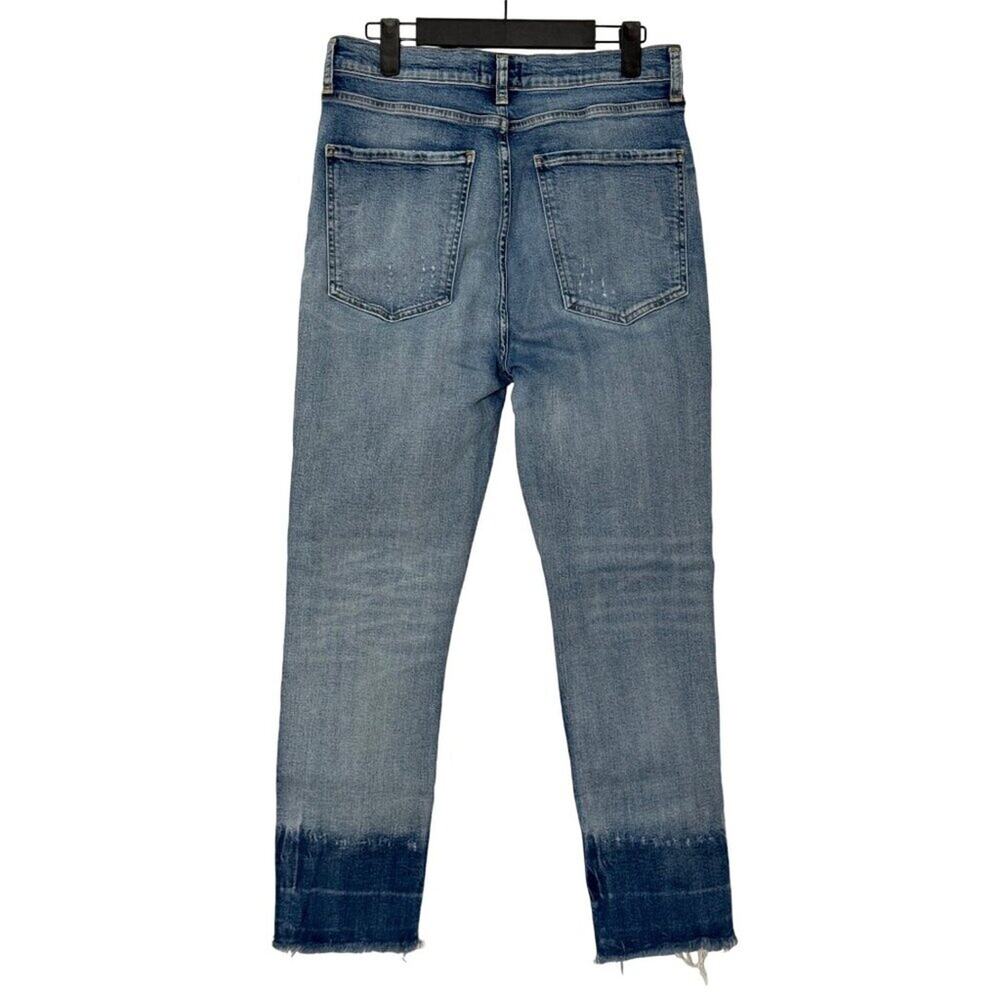 💙 AGOLDE 🩵  Ruby Super High Rise Slim Straight Distressed Ankle Jeans Size 30 - Picture 4 of 12